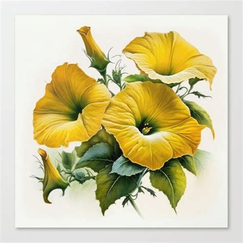 Shop Yellow Petunias Canvas Print By Vanoverdesigns On Society