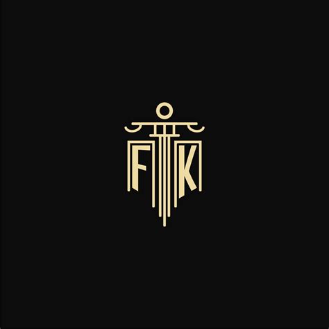 Fk Initial Monogram For Lawyers Logo With Pillar Design Ideas