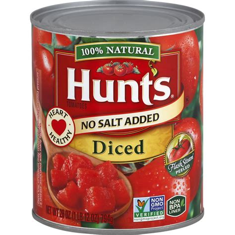 Hunts No Salt Added Diced Tomatoes Shop Chief Markets