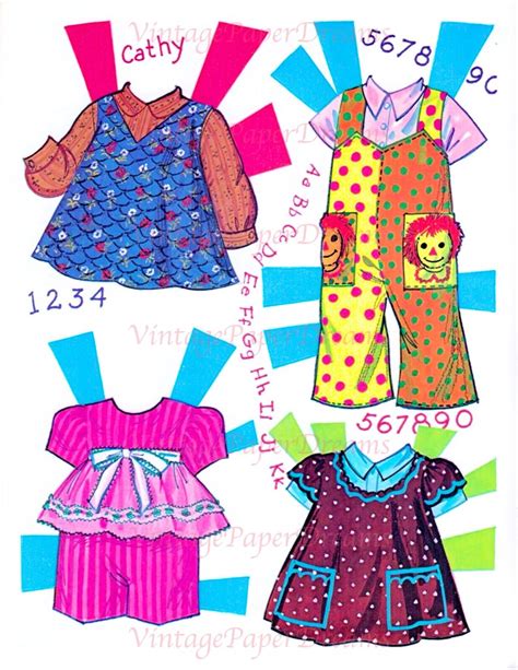 Vintage Paper Doll Printable Pdf Cathy Paper Doll 70s Etsy