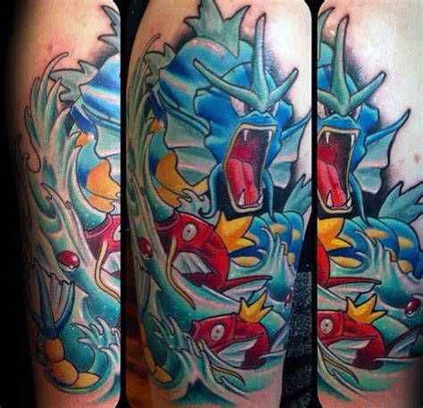 40 Gyarados Tattoo Designs For Men - Pokemon Ink Ideas