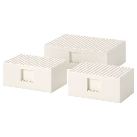 Bygglek Boite Lego® Av Couvercle Lot De 3 Blanc Ikea Belgique