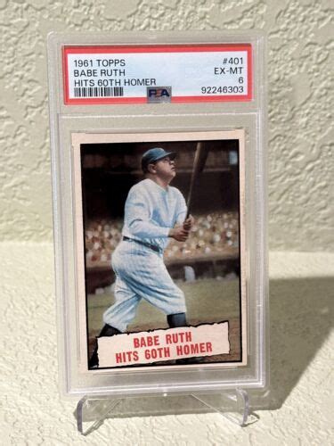 1961 Topps Baseball 401 Babe Ruth Hits 60th Homer PSA 6 EBay