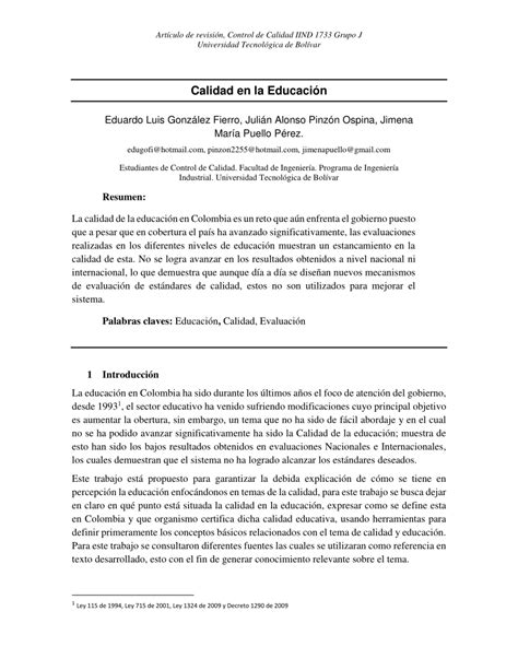 (PDF) Colombian Education Quality