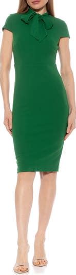 Alexia Admor Carolina Tie Neck Cap Sleeve Sheath Midi Dress Nordstromrack