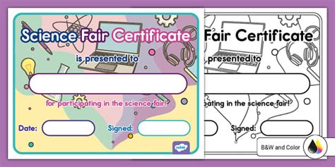 Science Fair Certificate L Insegnante Ha Fatto Twinkl