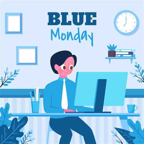 Ilustra O Plana Para Blue Monday Vetor Gr Tis