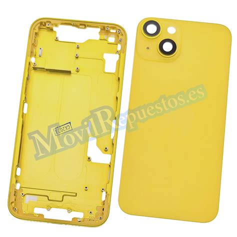 Carcasa Intermedia Con Tapa Trasera Para Iphone Amarillo