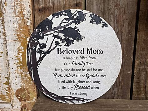 Memorial Garden Stone, "Beloved Mom" - E's Florals