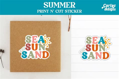 Summer Stickers, Beach Stickers, Sea Sun Sand