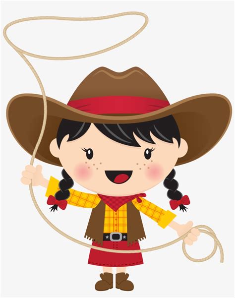 Black Hair With Lasso Cowboy And Cowgirl Clipart PNG Image