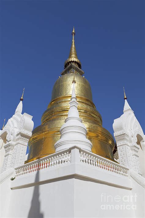 The Chedi And Stupas At Wat Suan Dok In Chiang Mai Photograph By