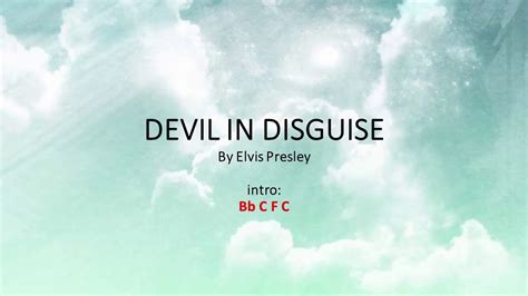 Devil In Disguise By Elvis Presley Easy Chords And Lyrics Youtube