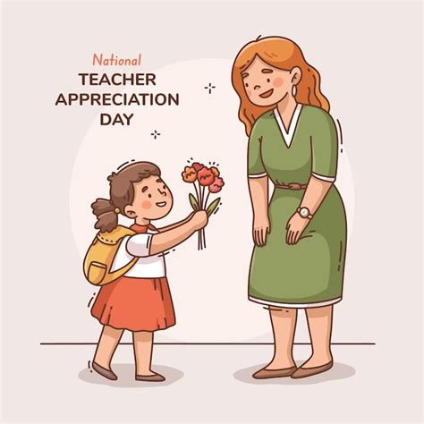 Premium Vector Hand Drawn National Teacher Appreciation Day Illustration