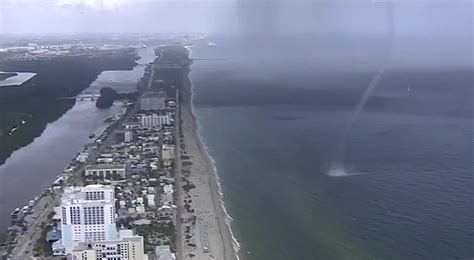 Terror en Miami una tromba marina tocó tierra y desató el pánico en la