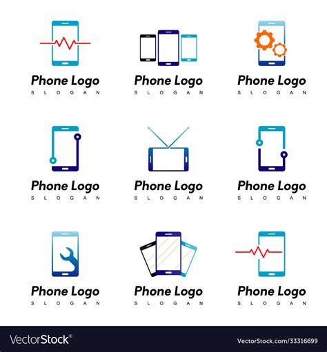 Mobile phone logo design inspiration Royalty Free Vector