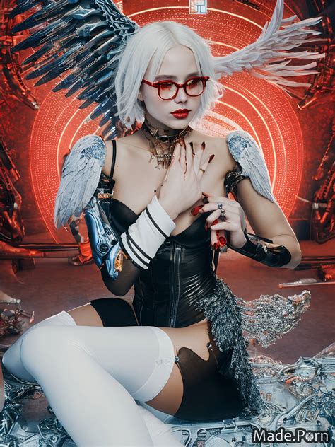 Porn Image Of Athlete White Hair Red Glasses Tattoos Inverted Bobcut 20 Created By AI