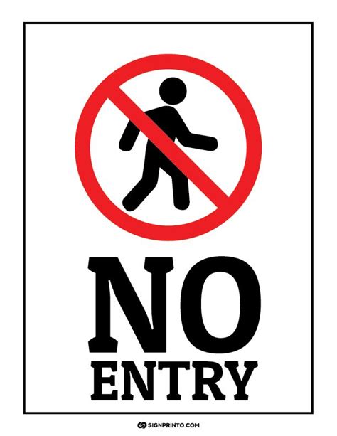 No Entry Sign Pdf Print Ready Free Printable Sign Designs