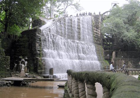 Waterfall in Nek Chand Rock Garden in India : r/waterfall