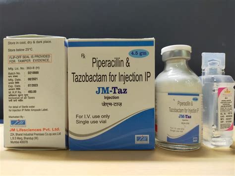 JM TAZ Piperacillin Tazobactam Injection USP 4 5 Gm Prescription At