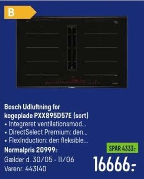 Bosch Udluftning For Kogeplade PXX895D57E Sort Tilbud Hos Elgiganten