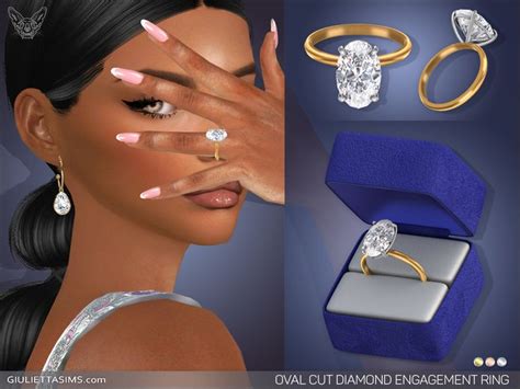 Feyona S Oval Cut Diamond Solitaire Engagement Ring Sims 4 Piercings