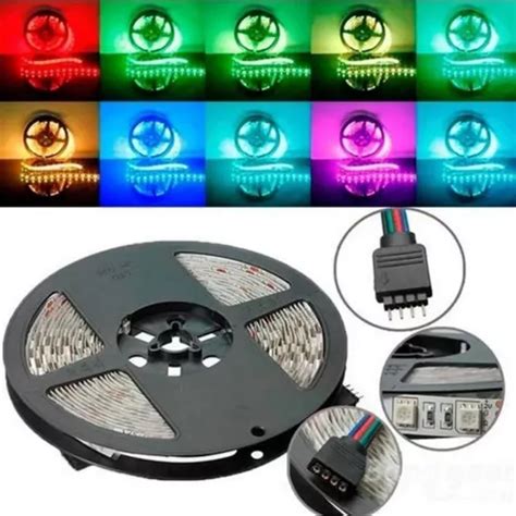 Tira Led Rgb 5050 5mt Siliconada Interior Exterior Fuente Control