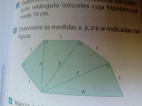 Determine As Medidas X Y Z W Indicadas Na Figura Abaixo Brainly Br