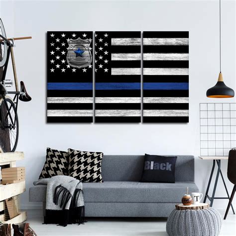 Police Department Flag Multi Panel Canvas Wall Art | ElephantStock