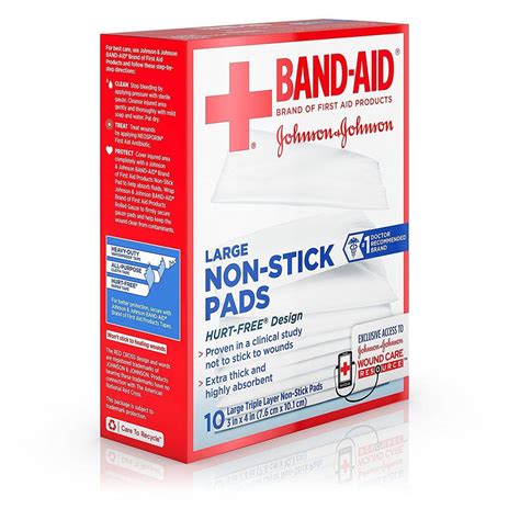 Band Aid Adhesive Bandages 10 Large Non Stick Pads 3 Inch