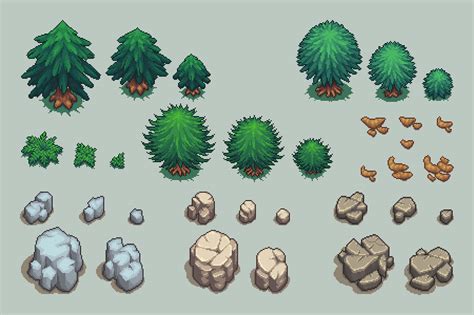 Rocky Top-Down Tileset Pixel Art for RPG on Behance