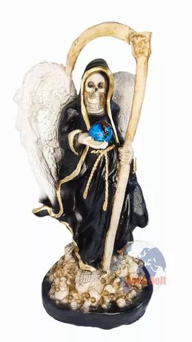 Santa Muerte Estatua Negra 44cm Curada Ritualizada Protecc Meses Sin