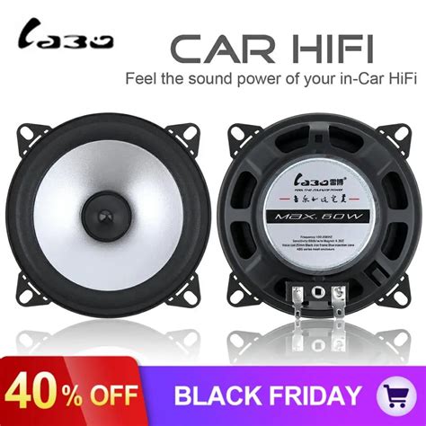2 шт., LaBo, 4 дюйма, 60 Вт, 2-полосный автомобильный коаксиальный Hifi ...