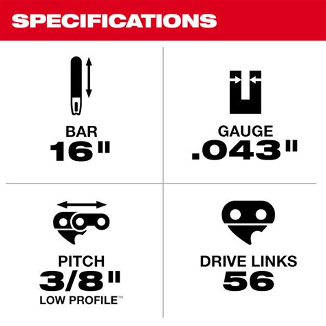 Milwaukee, 48-09-3001 16" Chainsaw Guide Bar