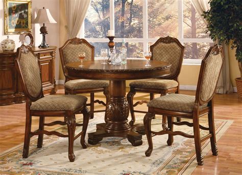 04082 Acme Chateau De Ville Counter Height Dining Set Cherry Finish