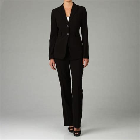 Calvin Klein Womens Classic Black Pant Suit Free Shipping Today 12600880