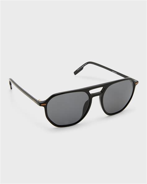 Prada Mens Double Bridge Gradient Pilot Sunglasses Neiman Marcus