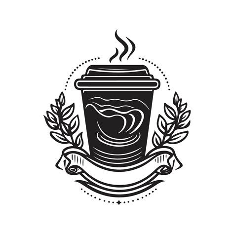 coffee, vintage logo line art concept black and white color, hand drawn illustration 27616221 ...