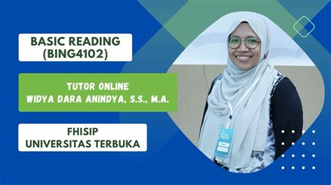 Video Sapaan Sesi 8 Tutorial Online Matakuliah Basic Reading FHISIP UT