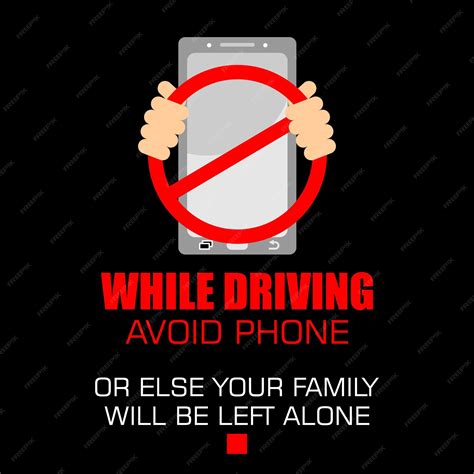 Premium Vector | While driving avoid phone or else your family will be