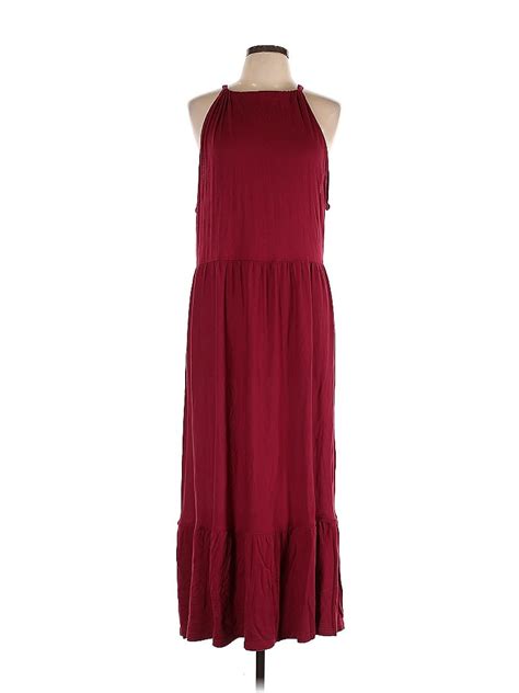 Caslon Solid Maroon Burgundy Casual Dress Size 1x Plus 49 Off