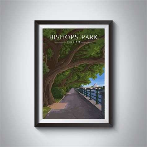 Bishops Park Fulham Poster London Travel Poster London Park - Etsy UK
