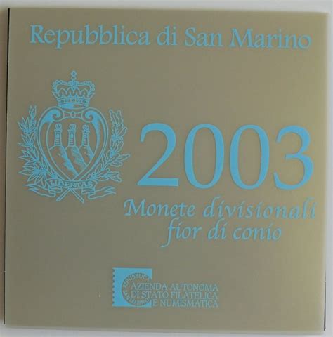 San Marino Year Set FDC 2003 incl 5 Euro Sondermünze No Reserve