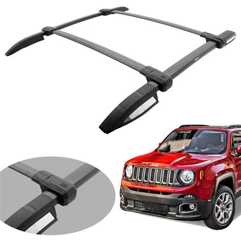 Kit Longarina E Travessa De Teto Bepo Elite Preto Jeep Renegade A