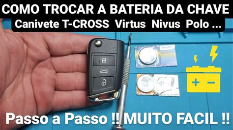 Como Trocar A Bateria Da Chave Da Tcross Passo A Passo Bateria Para