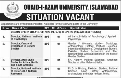 Qau Islamabad Announced Latest March Jobs 2024