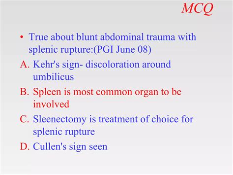 Splenic rupture MCQ.pptx