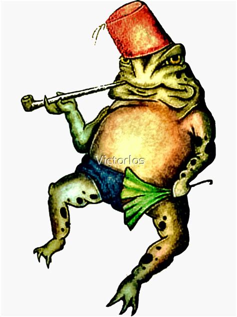 Frog With A Pipe And A Fez Sticker For Sale By Victorios Redbubble