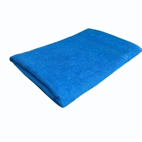 Plain Blue Cotton Bath Towel Size X Cm Lxw At Rs Piece In