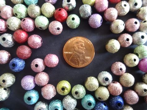 8mm Spray Painted Acrylic Ball Beads Mixed Colors Stardust Ball Bead